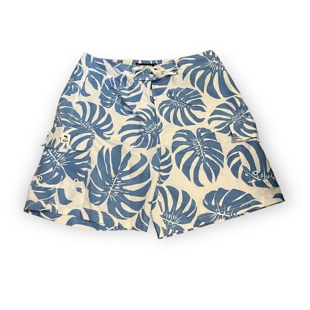 Island Company Blue Tropical Print Swimsuit